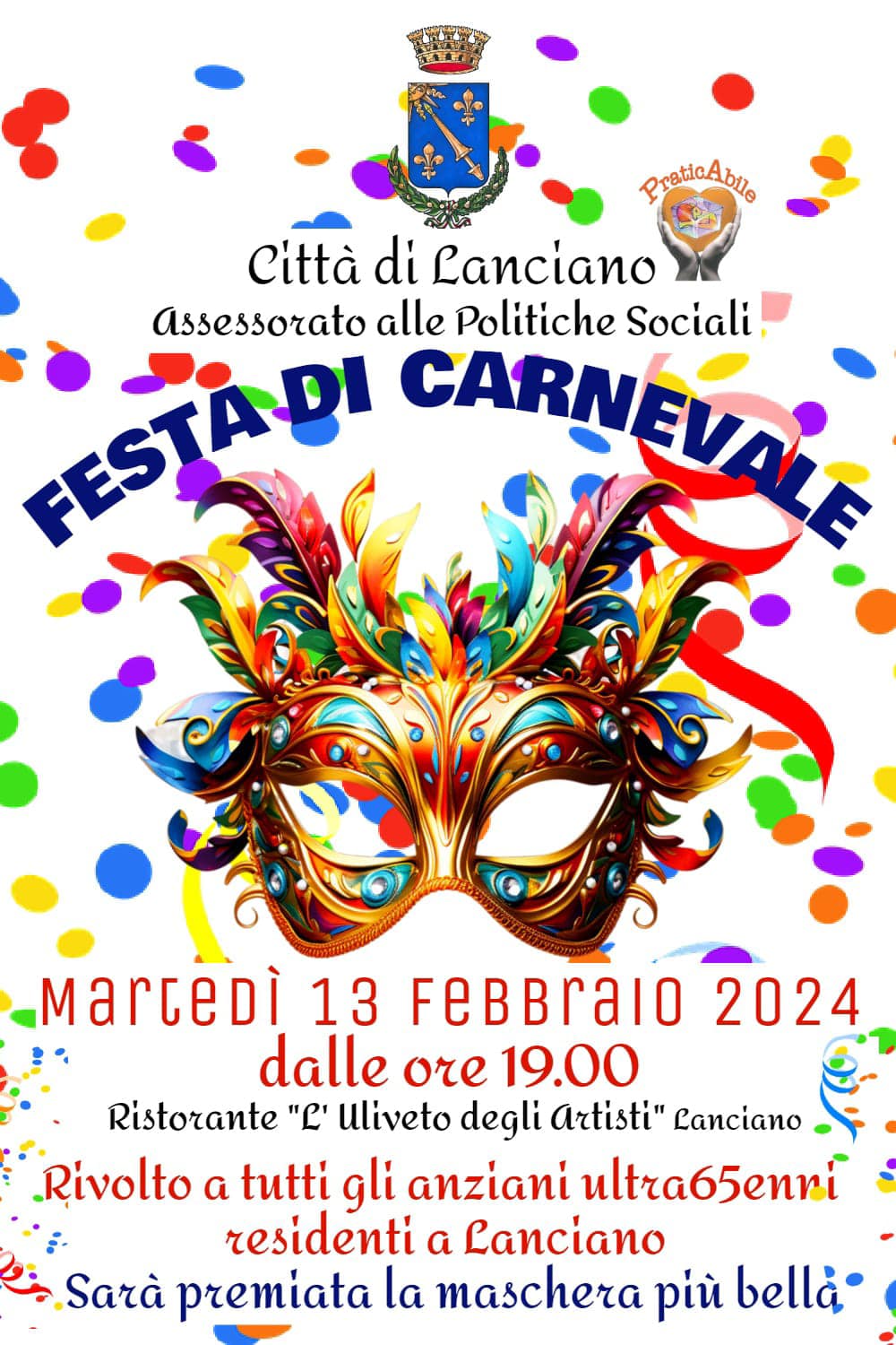 Carnevale per anziani: allegria e divertimento grazie alla Cooperativa Praticabile