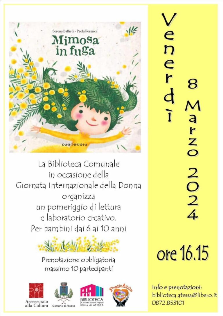 Letture, laboratori e messaggi di forza per i bambini di Atessa l’8 marzo
